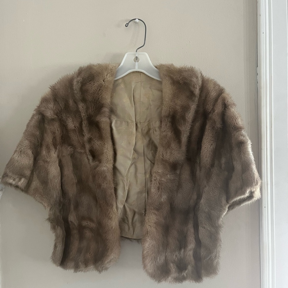 Vintage 100% mink fur open coat (?)